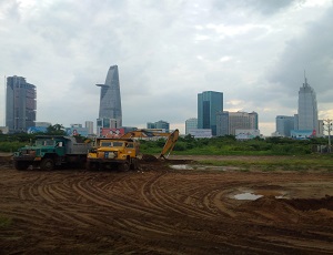 So many construction vehicles clearing the land so close to the very epicenter of a country's economy is an absolute rarity in our world today, and a sight to behold that will only be temporary before the landscape is completely transformed.