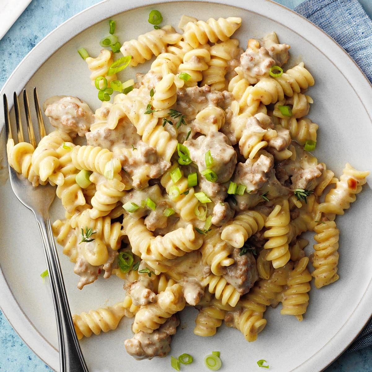 Creamy Beef And Onion Pasta