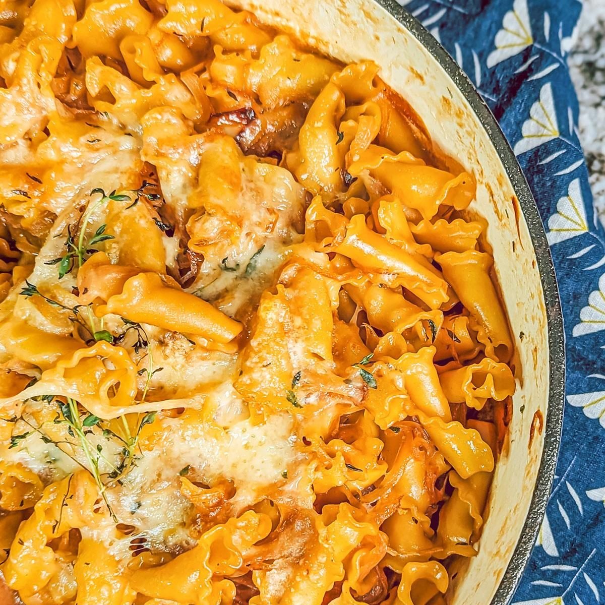 Alex Bala’s French Onion Pasta