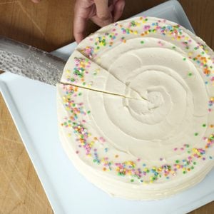 Cutting a birthday cake